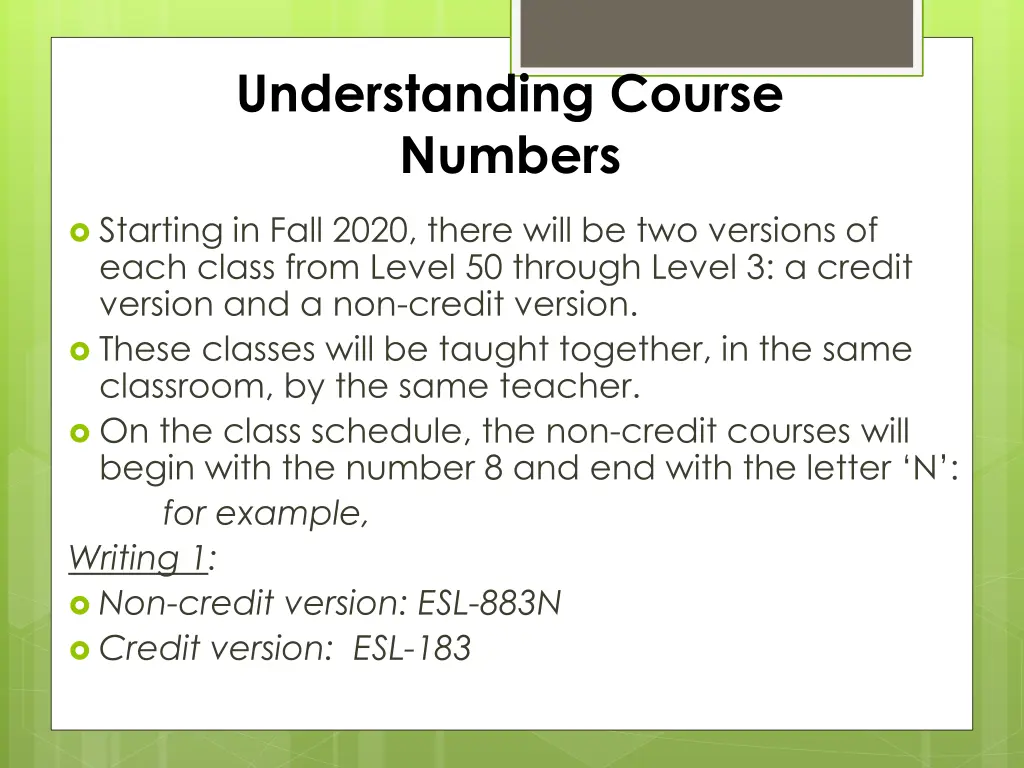 understanding course numbers