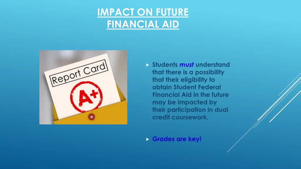 impact on future financial aid