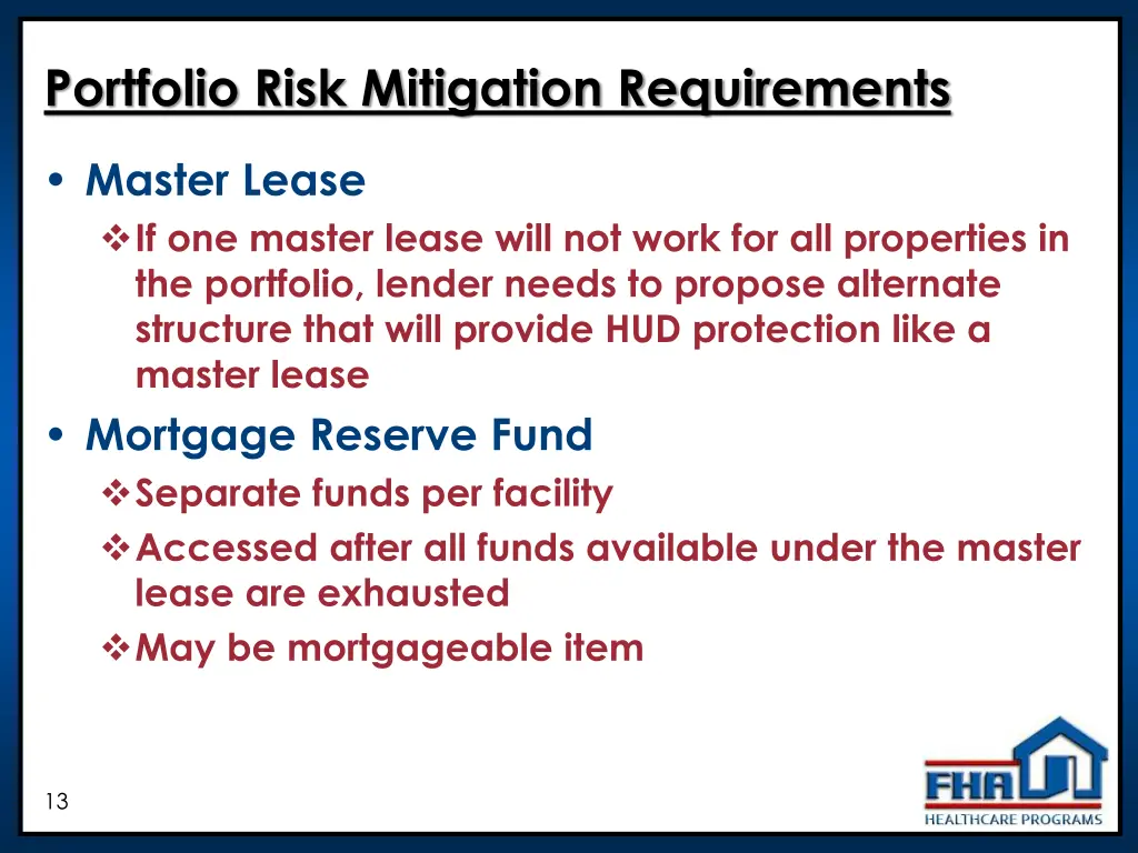 portfolio risk mitigation requirements 1