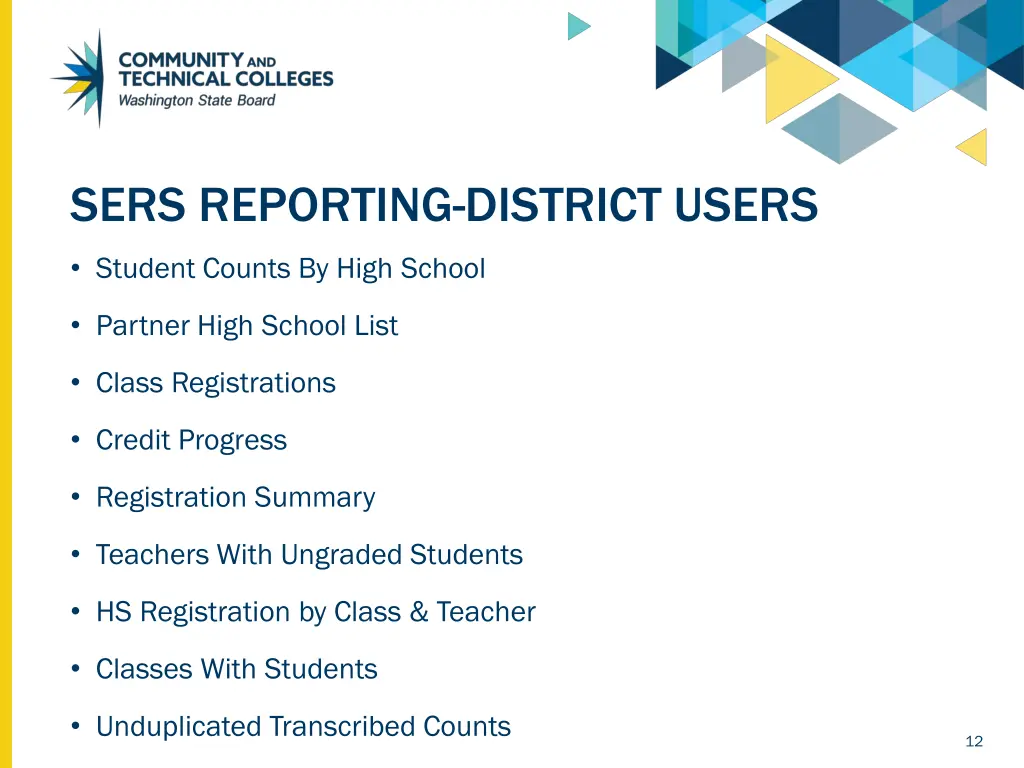 sers reporting district users