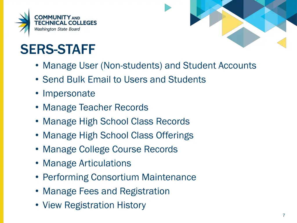 sers staff manage user non students and student