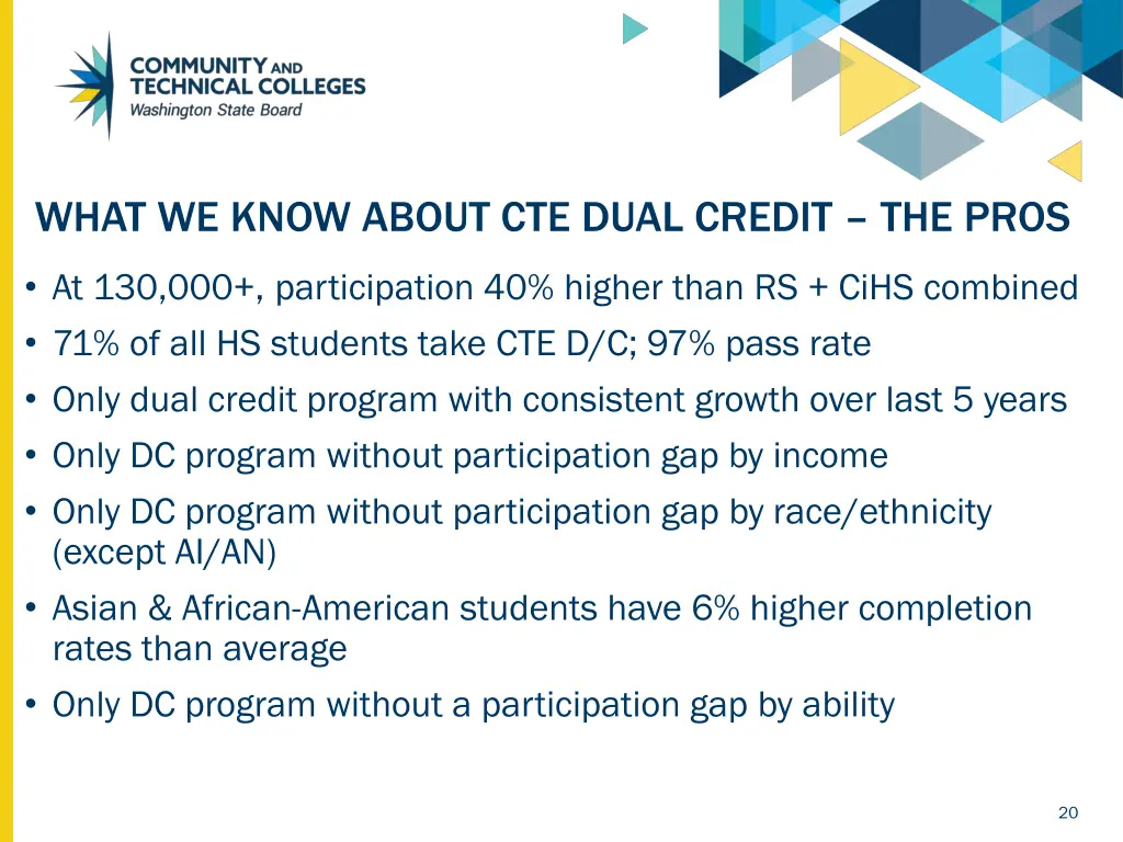 what we know about cte dual credit the pros