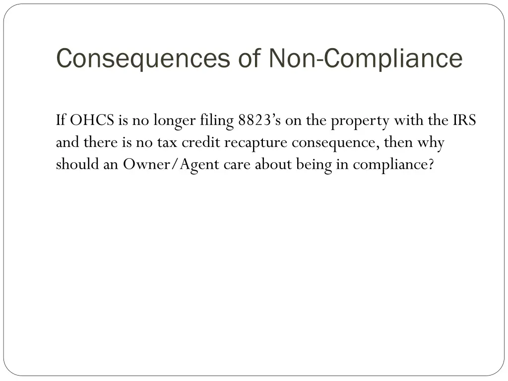 consequences of non compliance