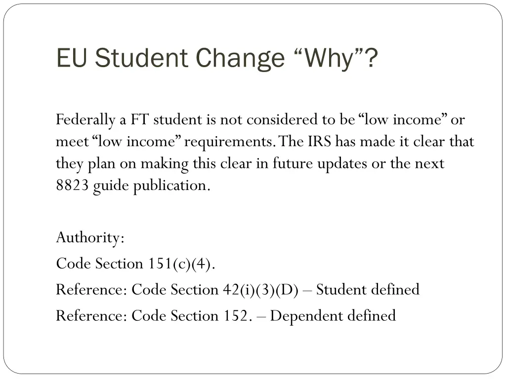 eu student change why