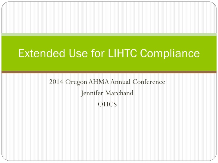 extended use for lihtc compliance