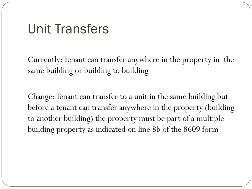 unit transfers