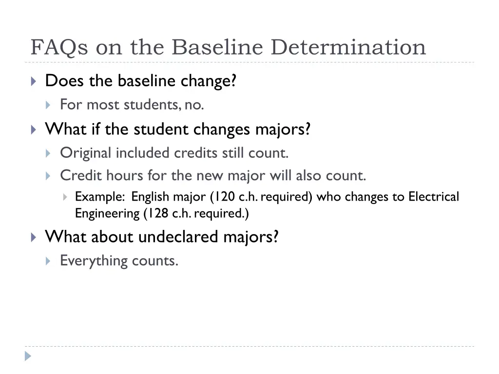 faqs on the baseline determination