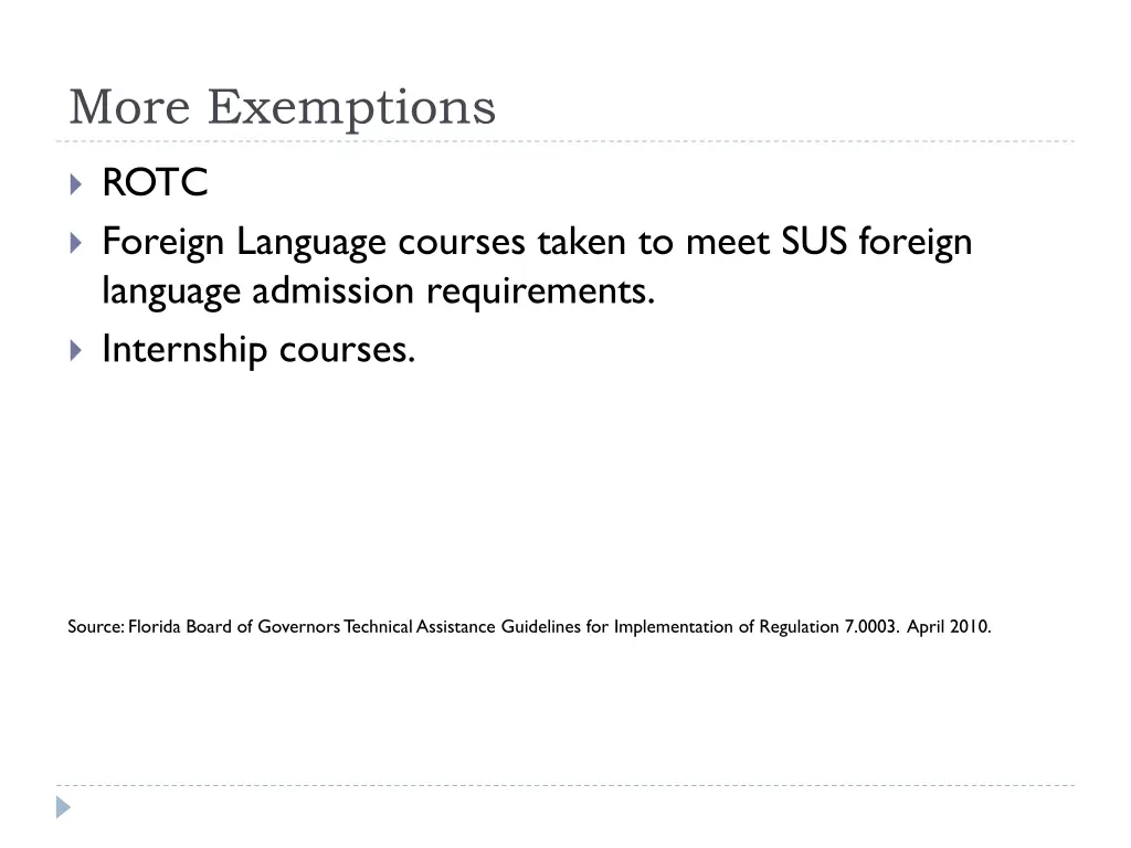 more exemptions