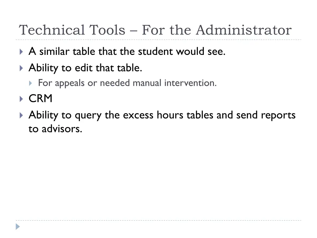 technical tools for the administrator