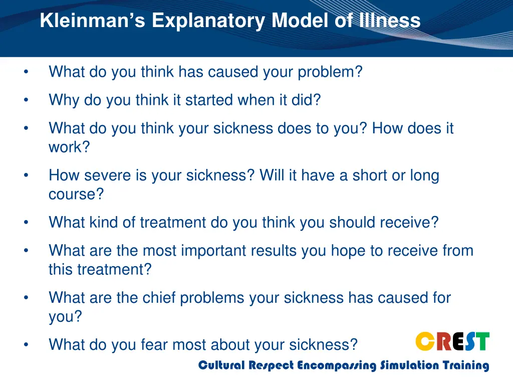 kleinman s explanatory model of illness