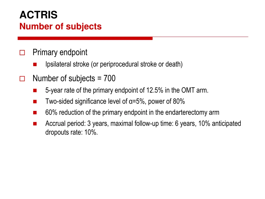 actris number of subjects