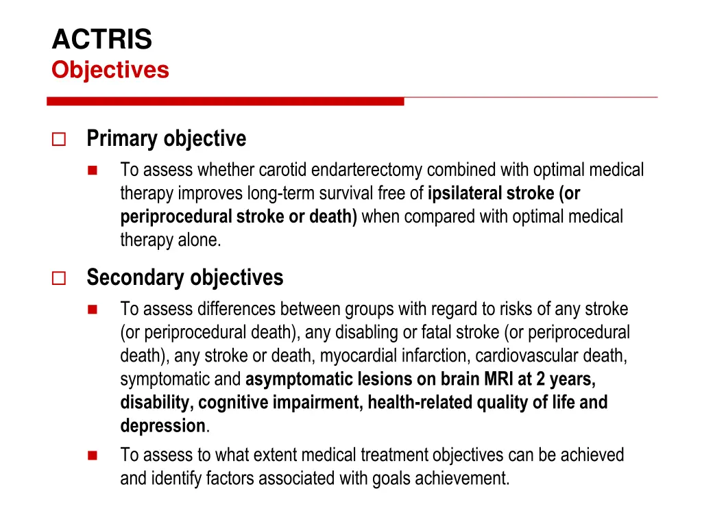 actris objectives