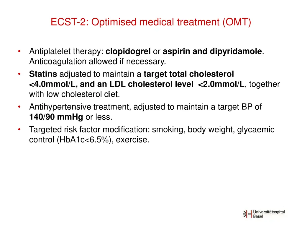 ecst 2 optimised medical treatment omt