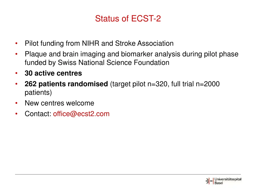 status of ecst 2