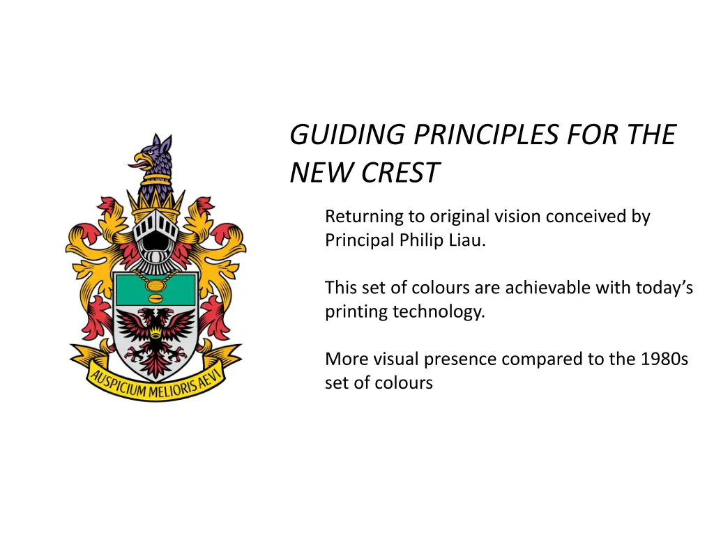 guiding principles for the new crest