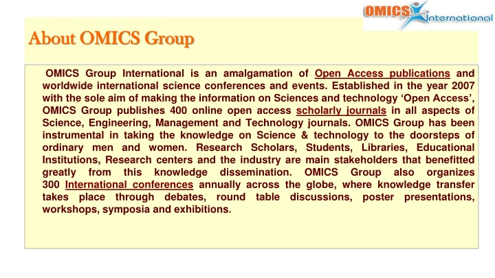 about omics group about omics group