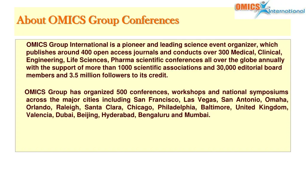 about omics group conferences about omics group