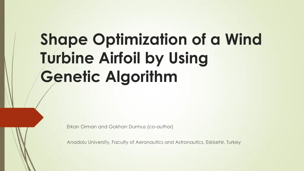 shape optimization of a wind turbine airfoil