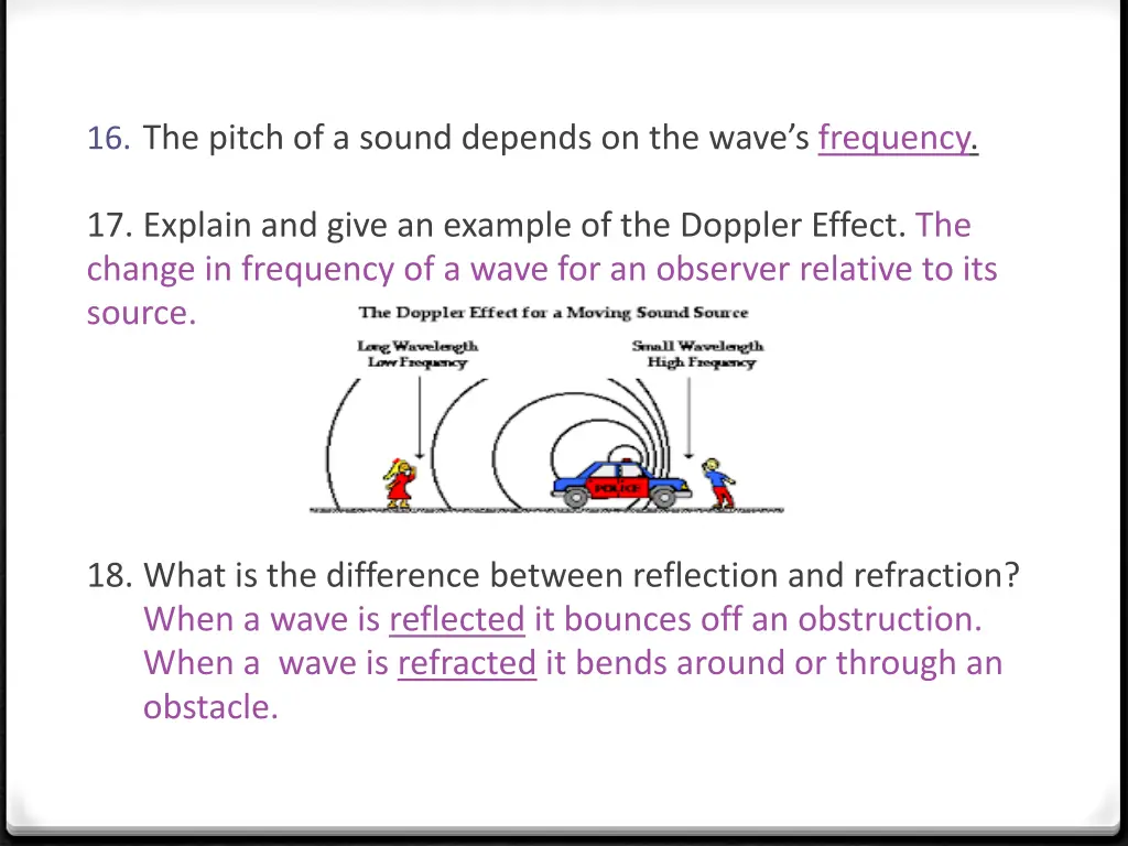 16 the pitch of a sound depends on the wave