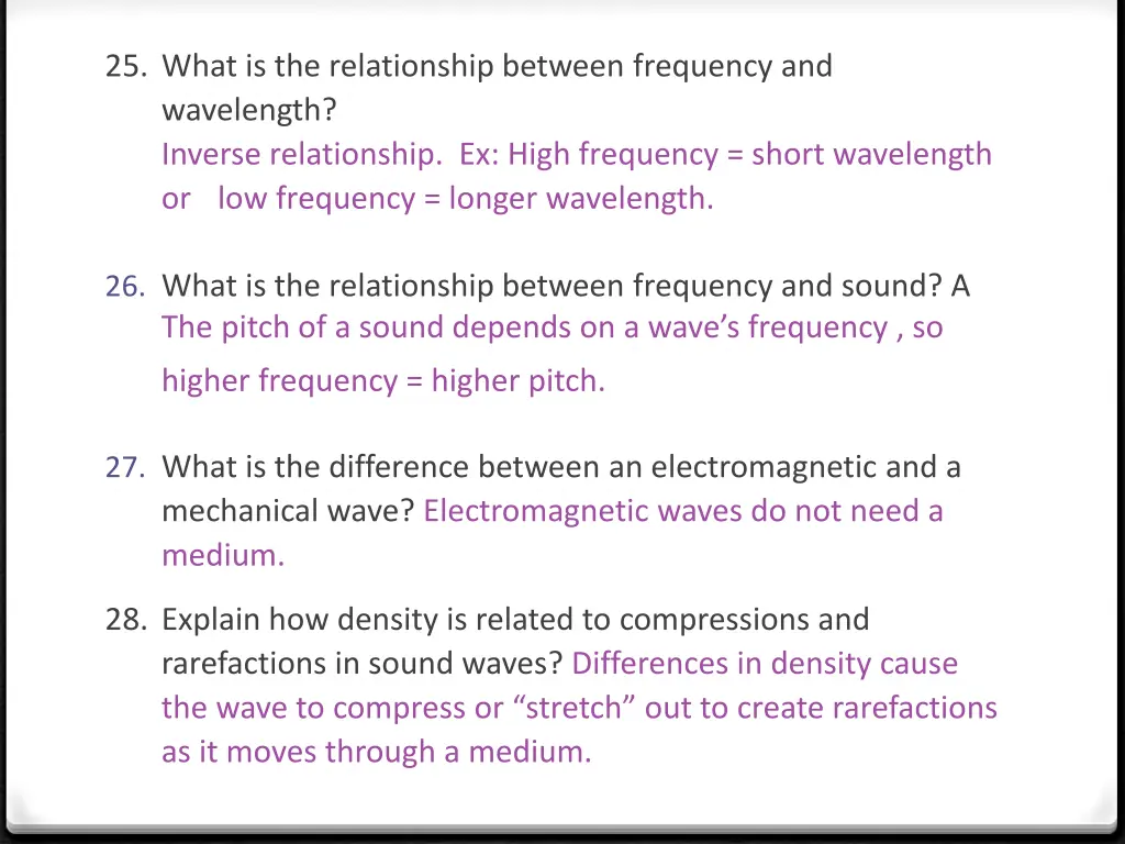 25 what is the relationship between frequency