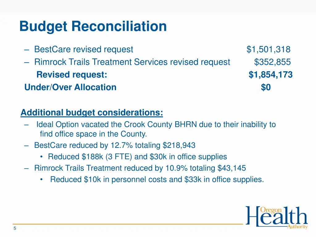 budget reconciliation