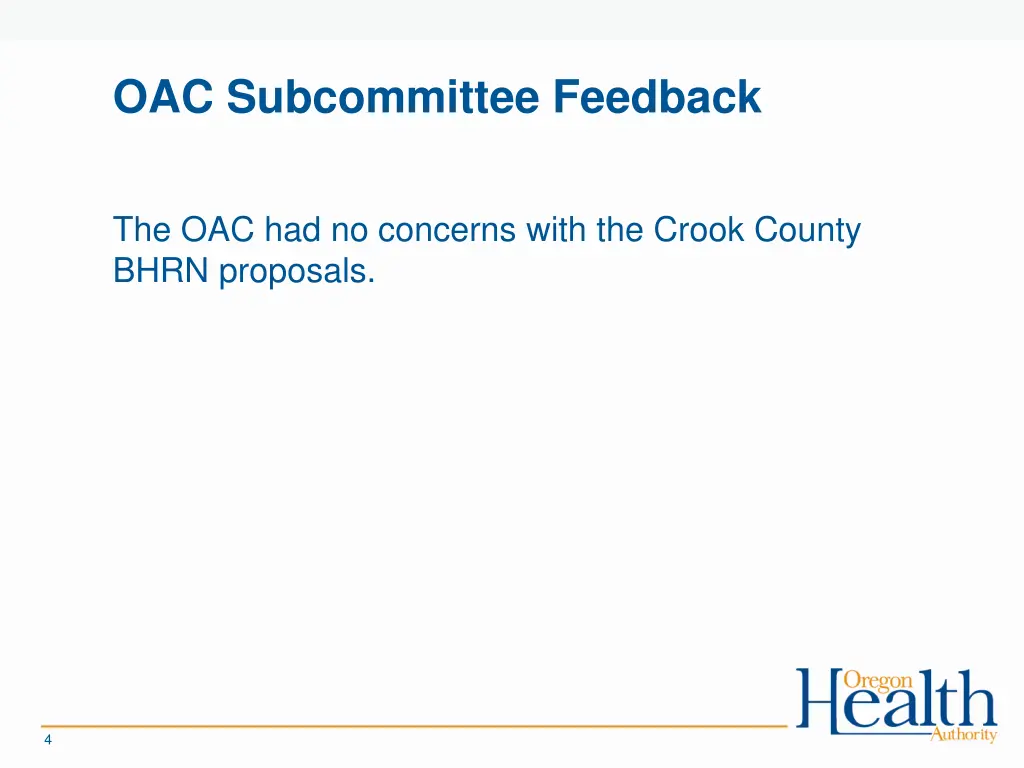 oac subcommittee feedback