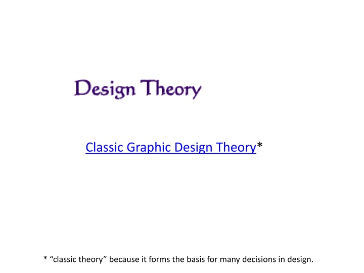 classic graphic design theory