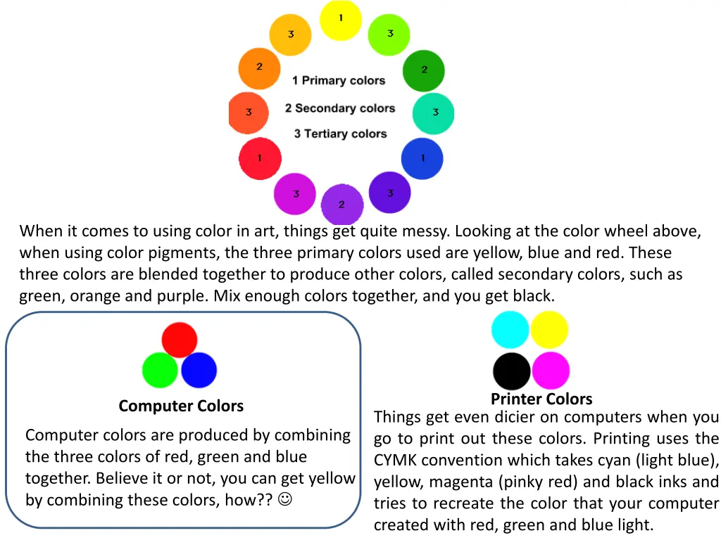 when it comes to using color in art things