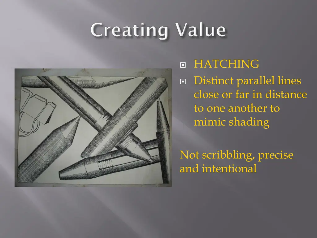 hatching distinct parallel lines close