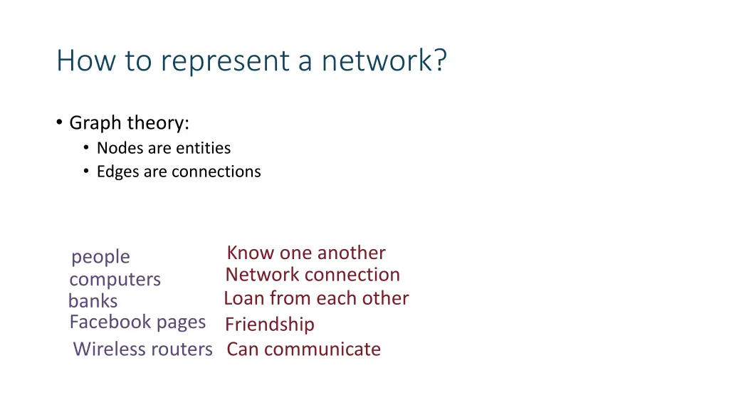 how to represent a network