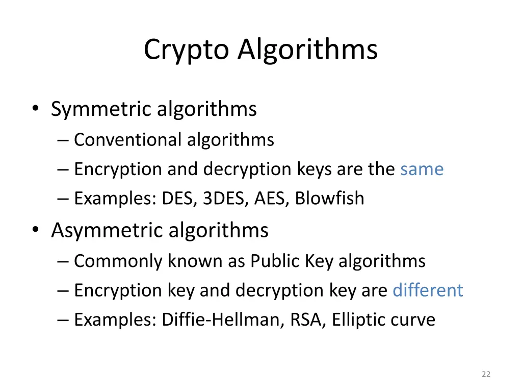 crypto algorithms