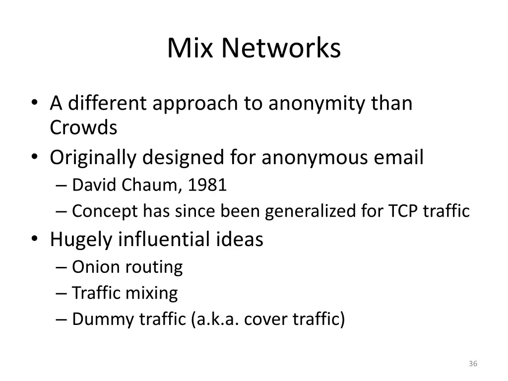 mix networks