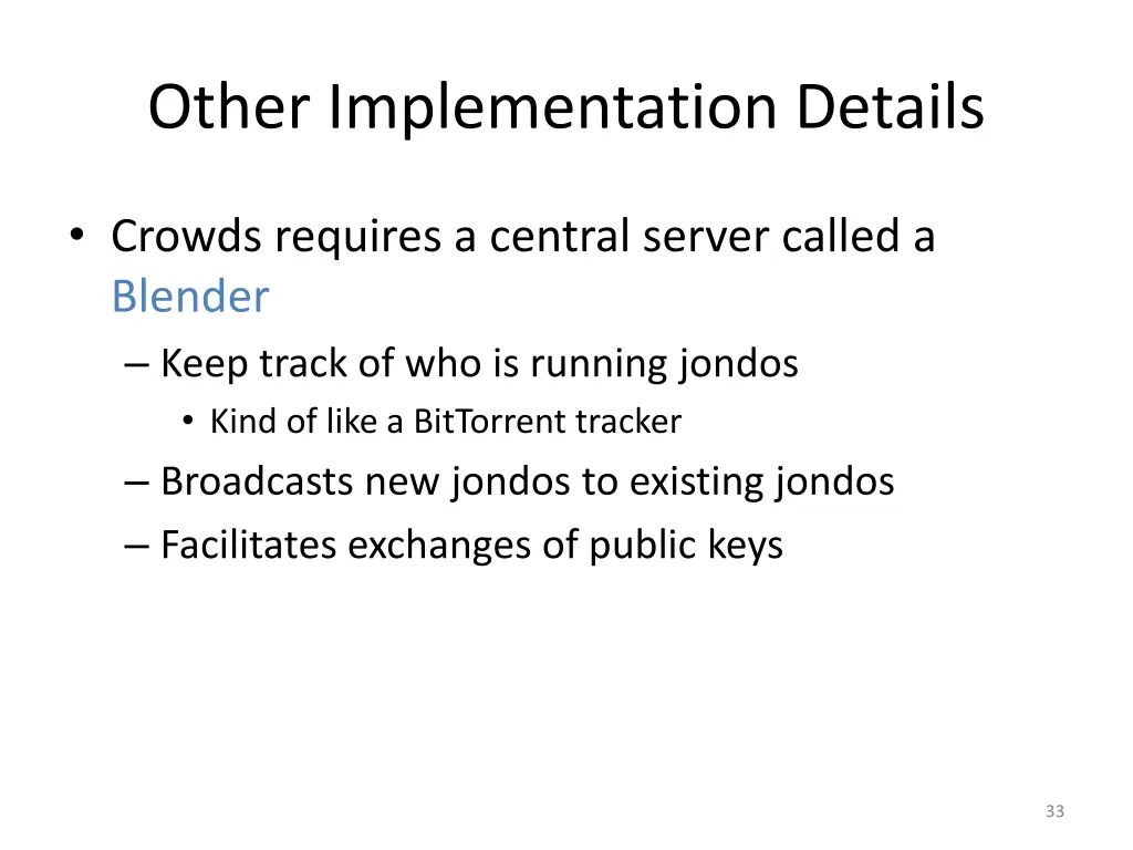 other implementation details