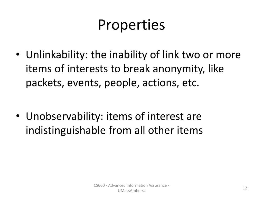 properties