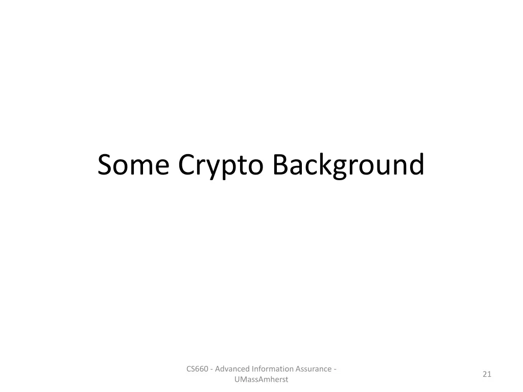 some crypto background