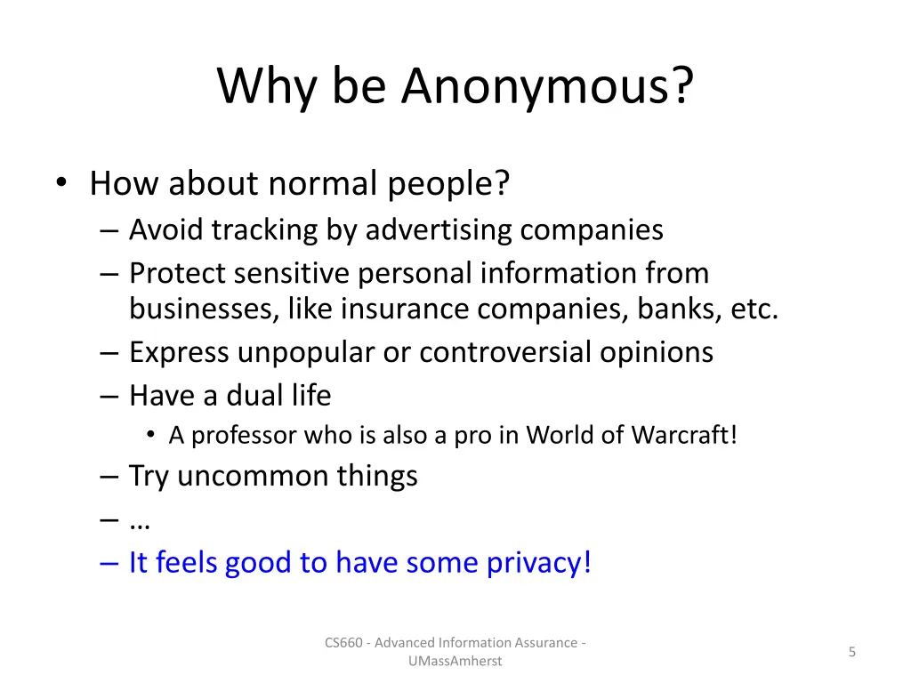 why be anonymous 1