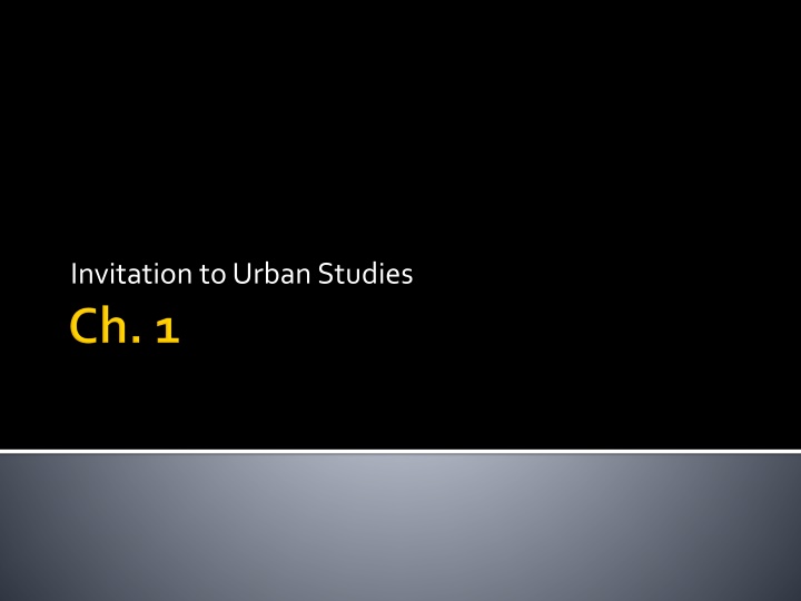 invitation to urban studies