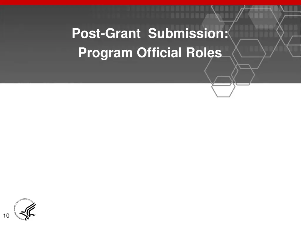 post grant submission program official roles