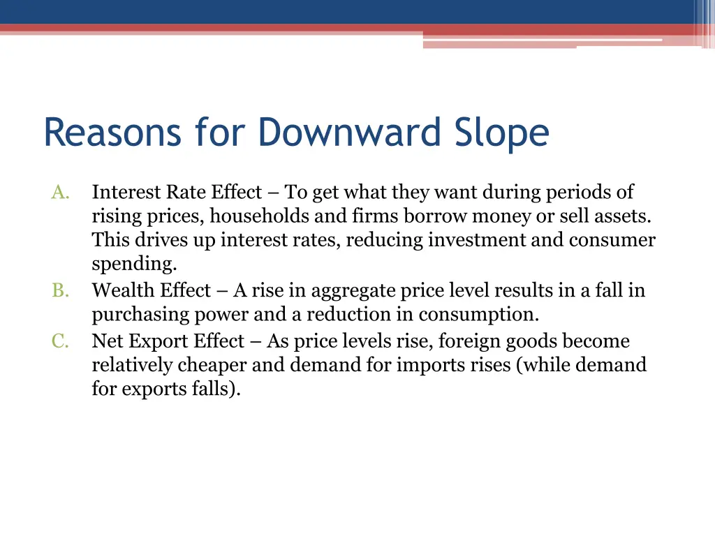 reasons for downward slope