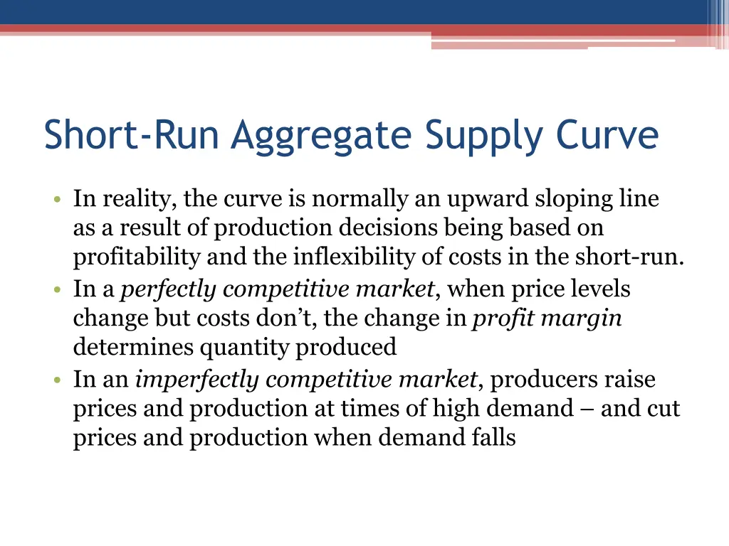 short run aggregate supply curve 1