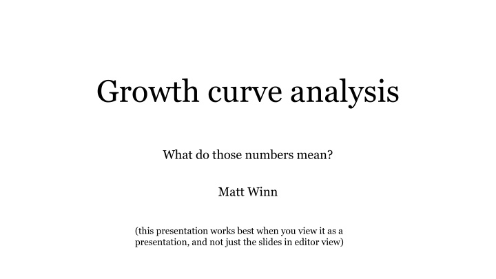 growth curve analysis