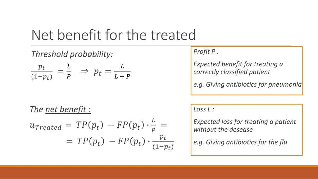 net benefit for the treated 1