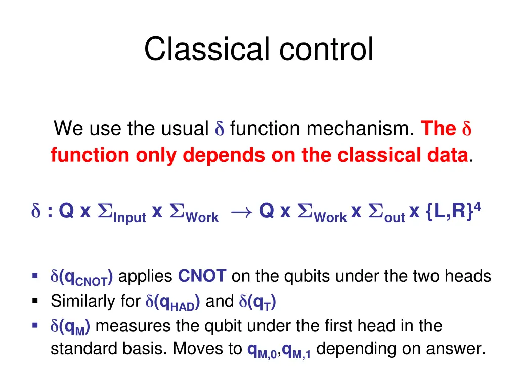 classical control