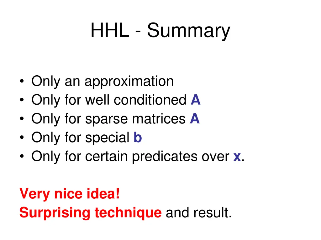 hhl summary