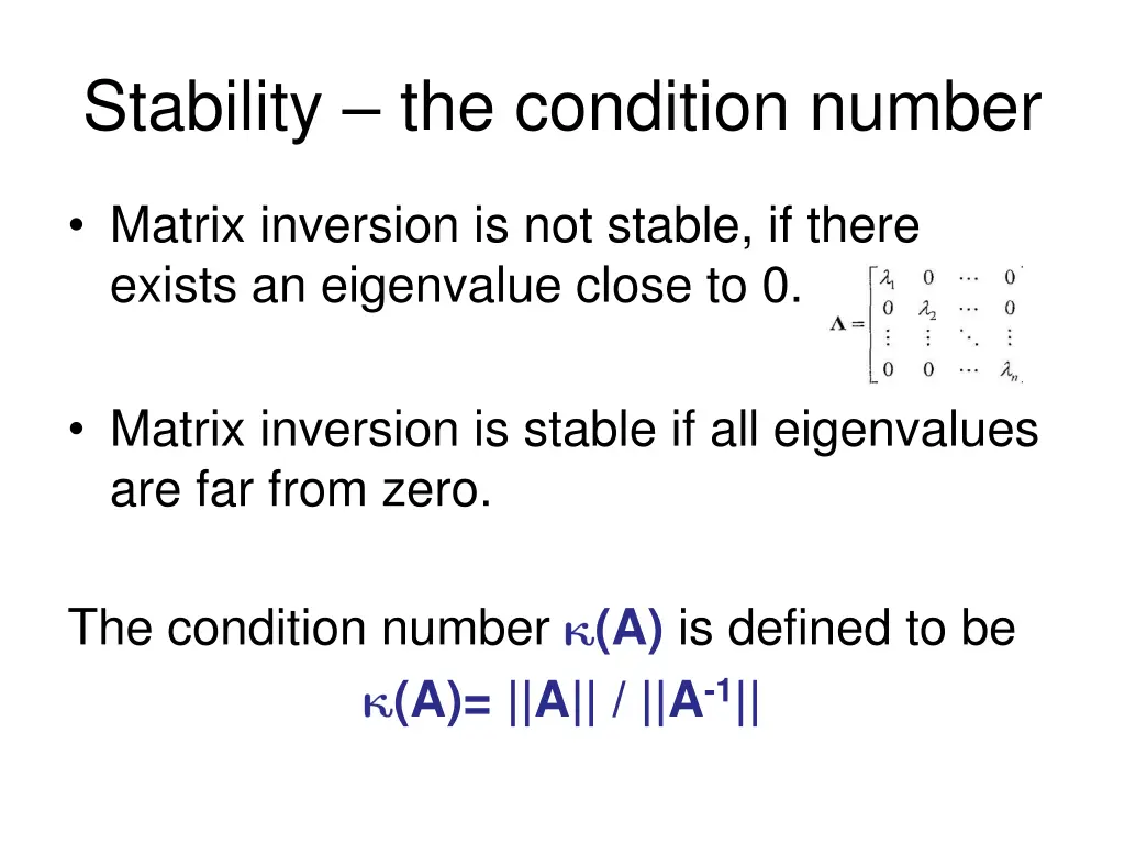 stability the condition number