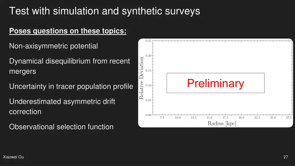 test with simulation and synthetic surveys 1