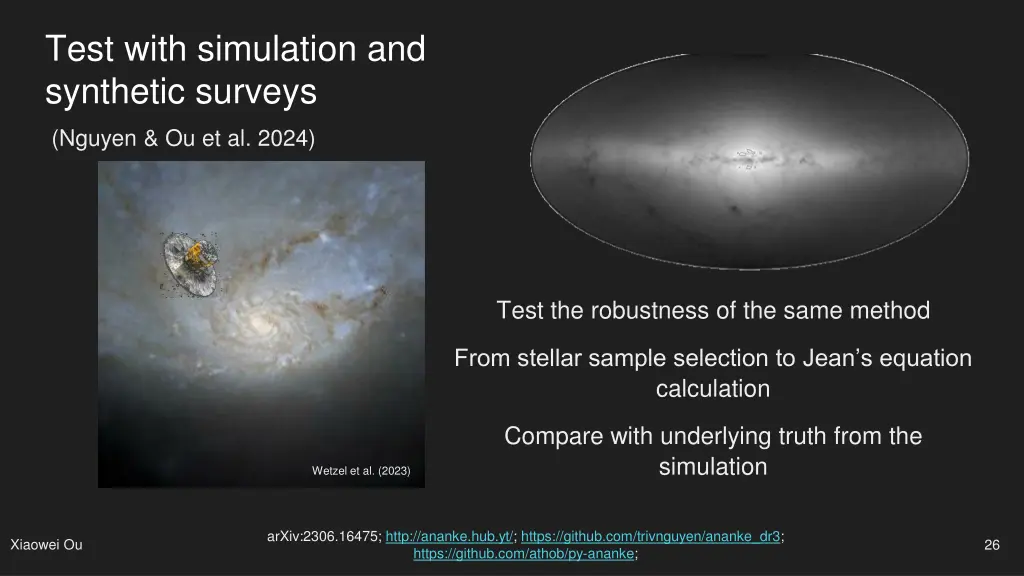 test with simulation and synthetic surveys