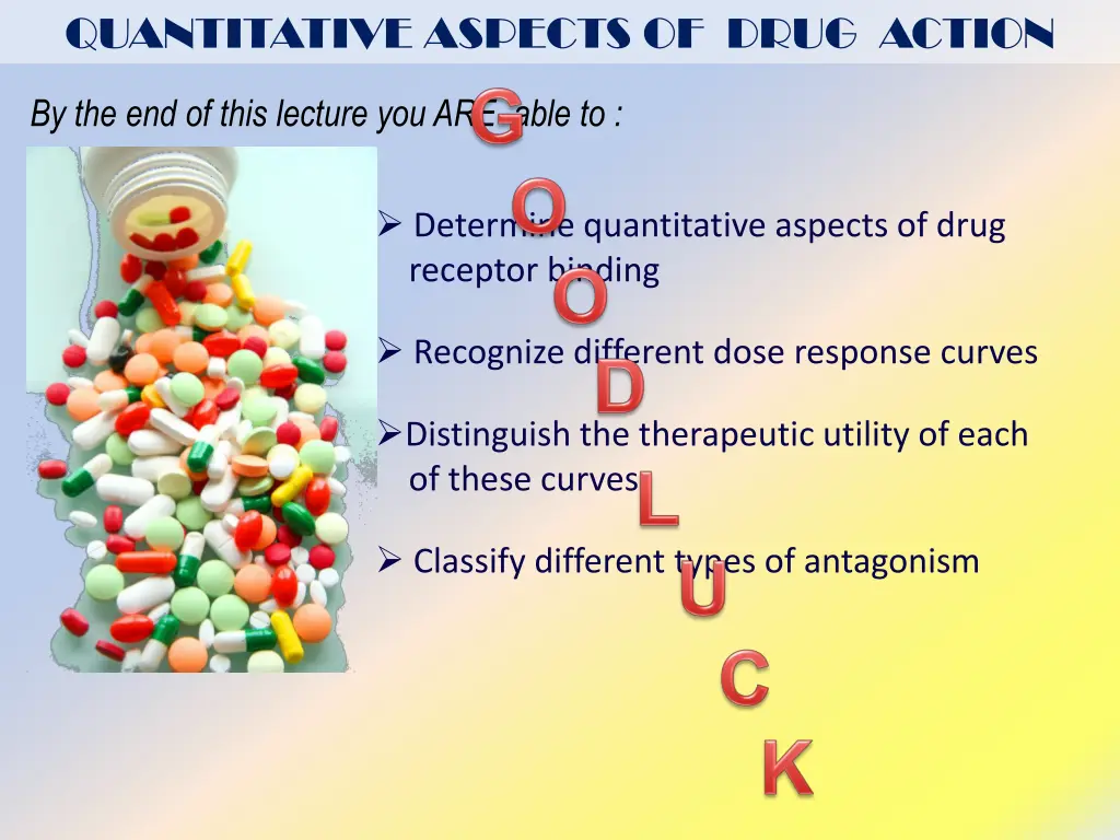 quantitative aspects of drug action