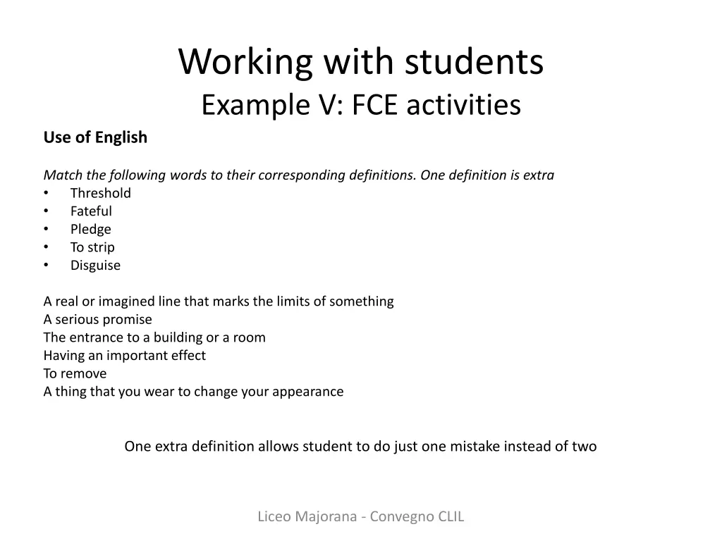 working with students example v fce activities