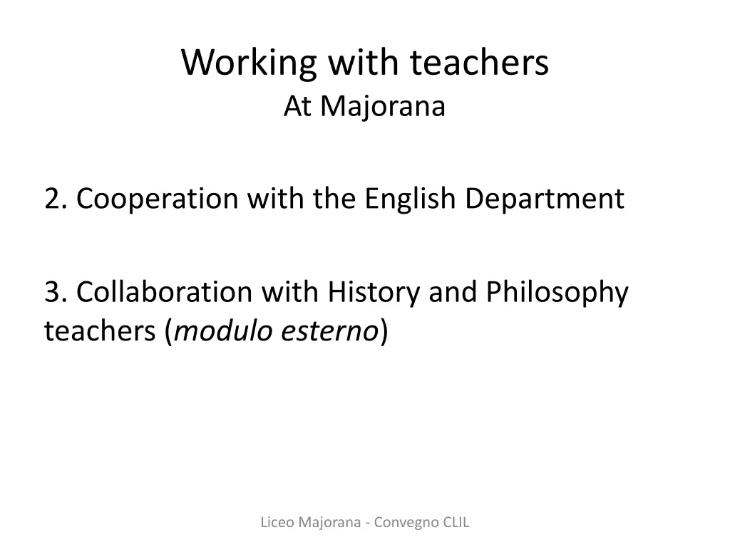 working with teachers at majorana